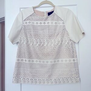 Anthropologie laser cut vegan leather top
